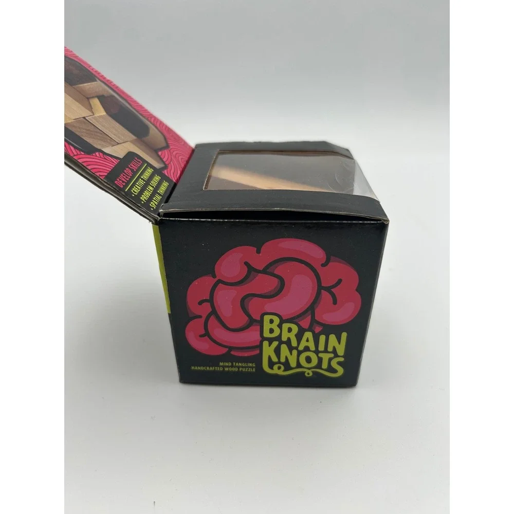 Brain Knots Mind Tangling Handcrafted Wood Puzzle 3D Brain Teaser‎ Ages 8+
